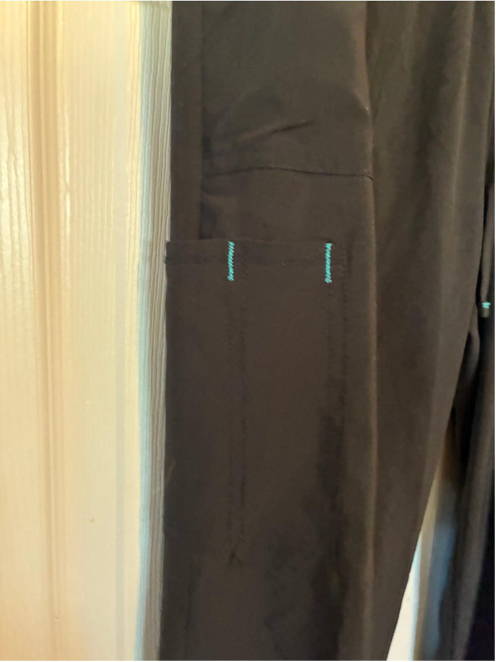Women's SCRUBSTAR Black Turquoise Scrub Pants L - Picture 2 of 4
